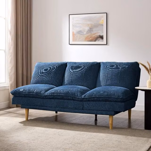Home Detail Poppy 3 Seater Click Clack Sofa Bed in Blue