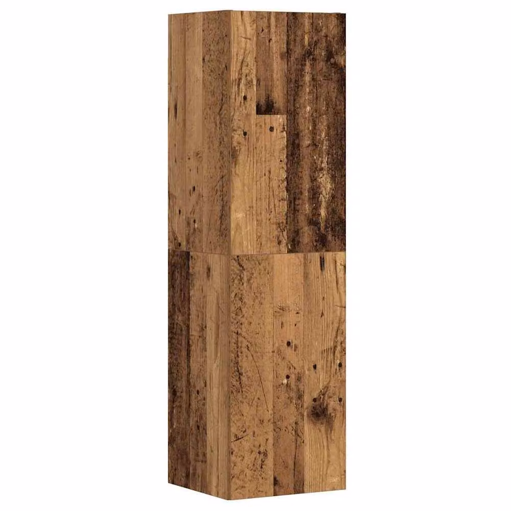 Berkfield Home 3-Piece Wall Mounted TV Cabinet Set in Brown Old Wood Rustic Engineered Wood – 4