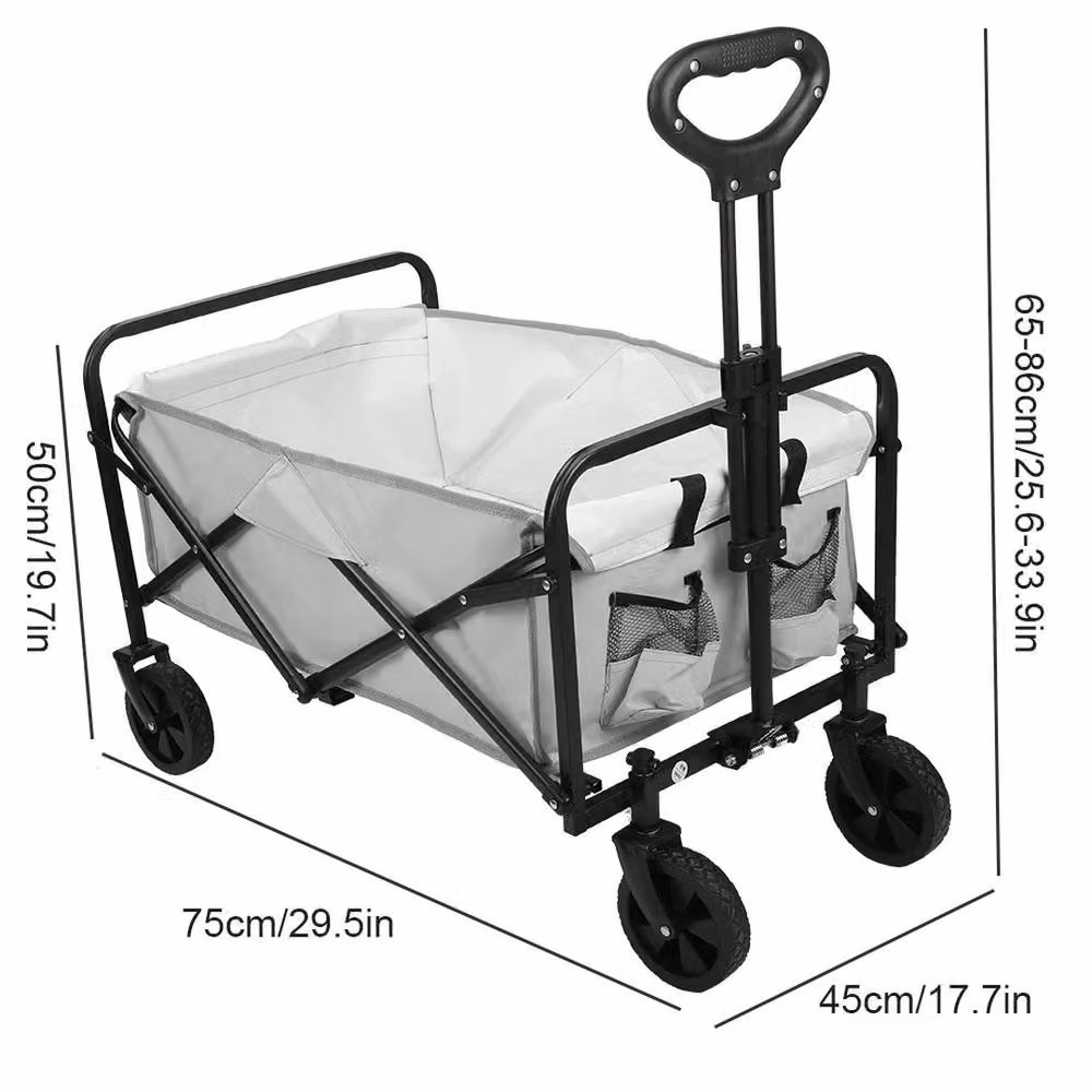 KORVIXA Heavy Duty Foldable Trolley Cart Wagon, Grey – 2