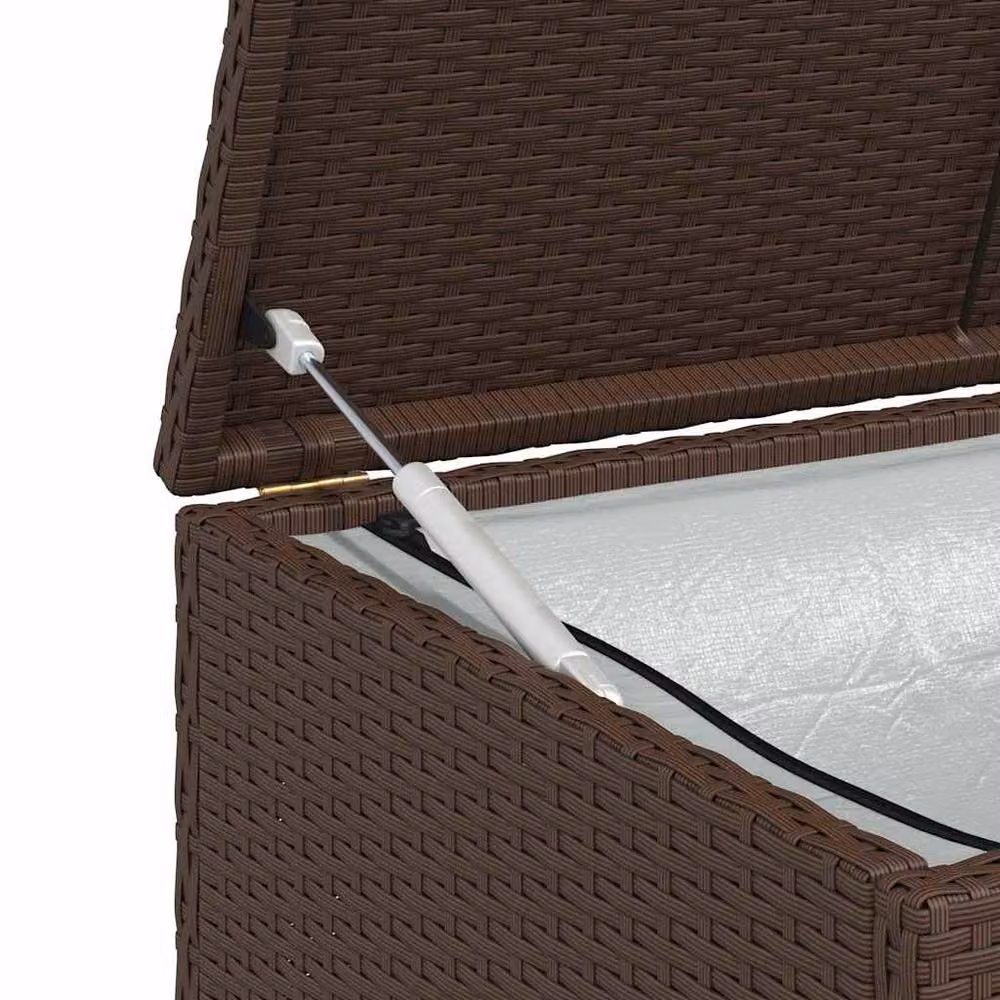 Berkfield Home Brown Poly Rattan Garden Storage Box W/D/H: 120 x 50 x 60 cm – 7