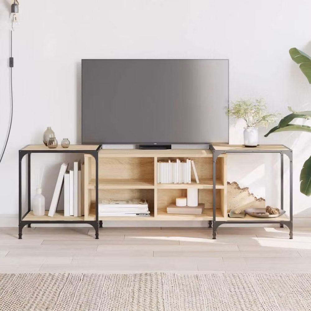 Berkfield Home Sonoma Oak TV Cabinet in Light Brown, W/D/H: 153 x 37 x 50 cm – 2
