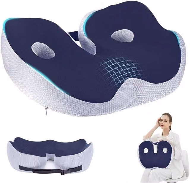 NESTLUNE Orthopaedic Ergonomic Chair Seat Cushion in Blue, W: 100 cm x L: 190 cm – 1