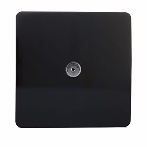 Trendi Artistic Modern Glossy Black Flush TV Socket – 2