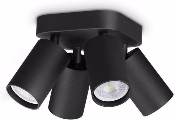 Netlighting Dynamite Black Adjustable Metal Ceiling Spotlight Cluster with 4x GU10 Sockets