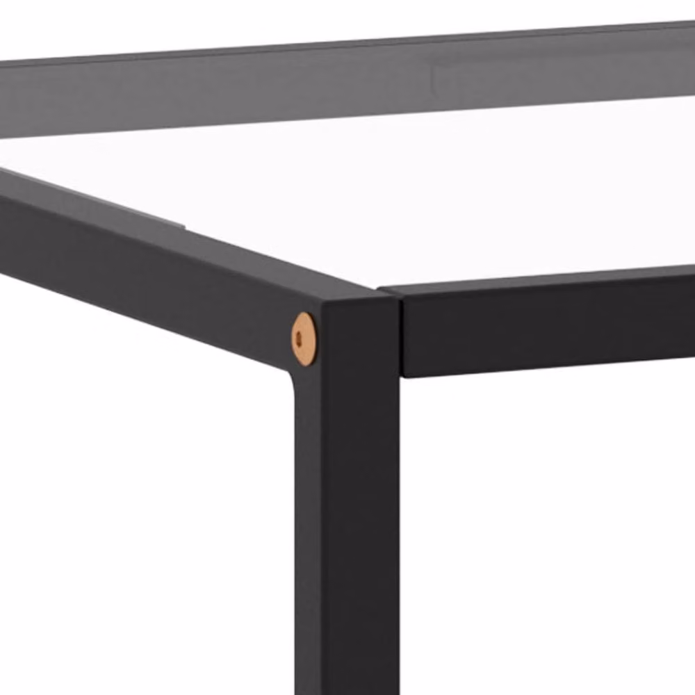 Berkfield Home Modern Black Coffee Table with Tempered Glass, W/D/H: 100 x 50 x 35 cm – 4