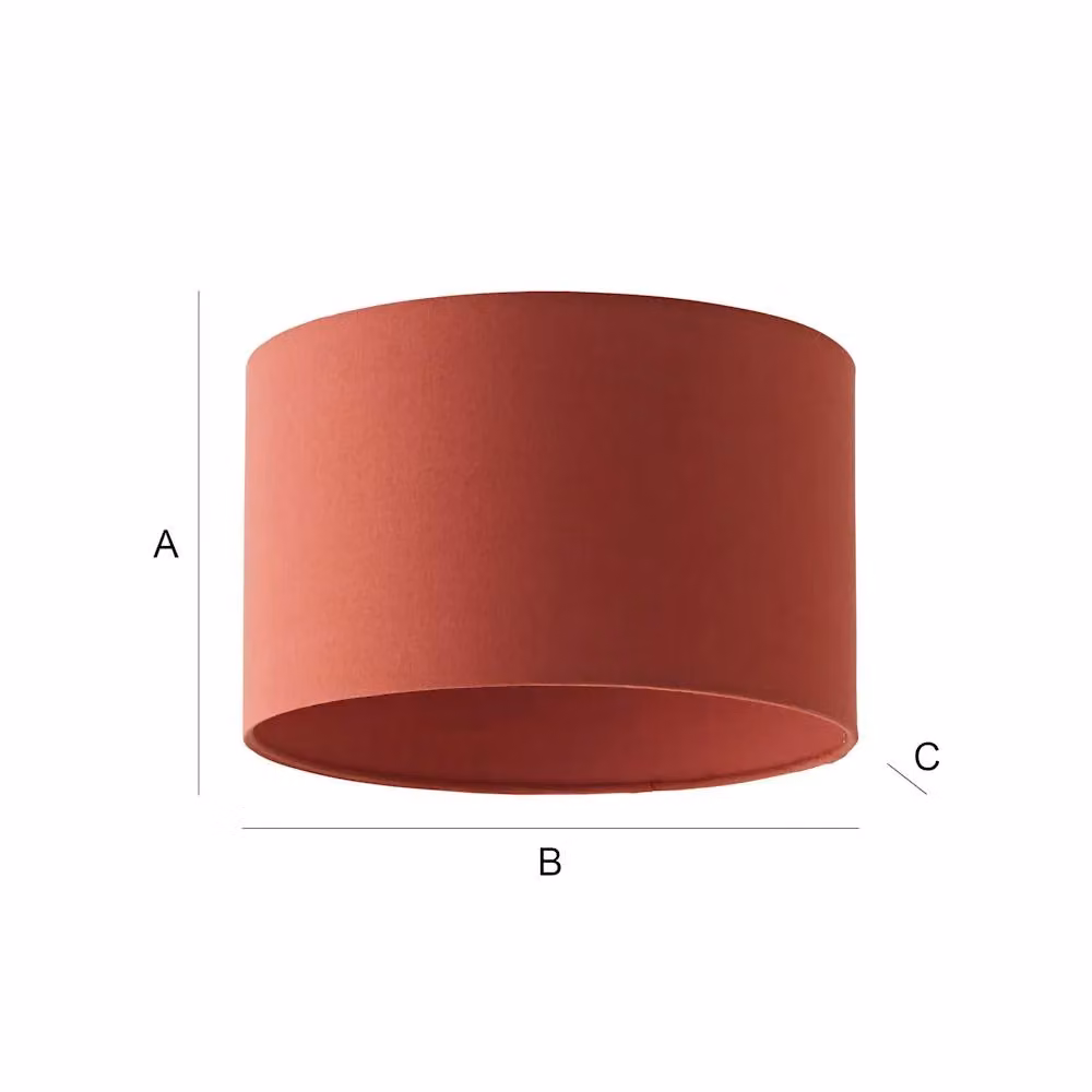 ValueLights Reni Rust Red and Orange Fabric Drum Ceiling Lamp Shade, W: 25.0 cm, H: 15.0 cm – 5