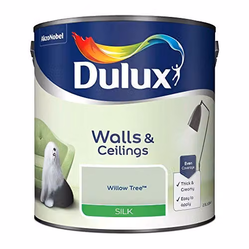 Dulux Silk Emulsion Paint for Walls and Ceilings, Willow Tree Green, 2.5 l – 2