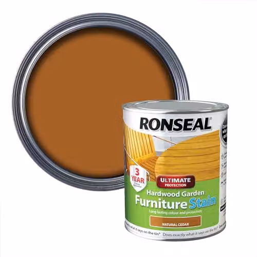 Ronseal Ultimate Protection Hardwood Garden Furniture Stain in Natural Cedar, 750ml – 1