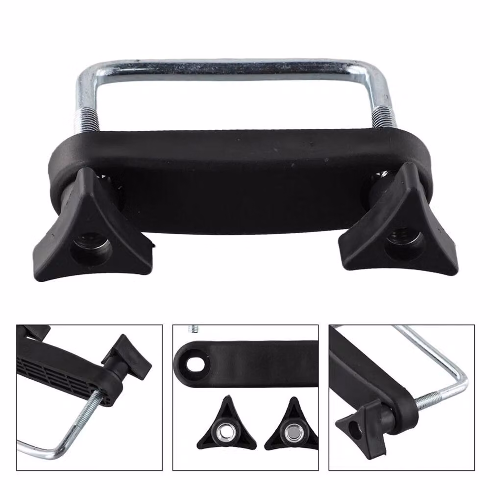 Nordara 2-Piece 6cm U-Bolt Clamp Roof Rack Brackets for Roof Boxes and Luggage Racks, Black – 2