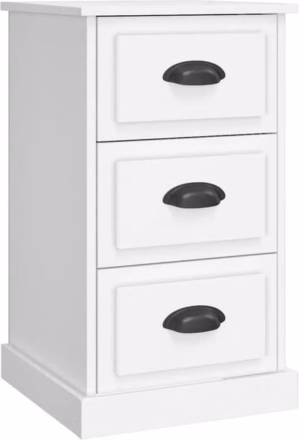 Berkfield Home White Bedside Cabinet W/D/H: 39 x 39 x 67 cm