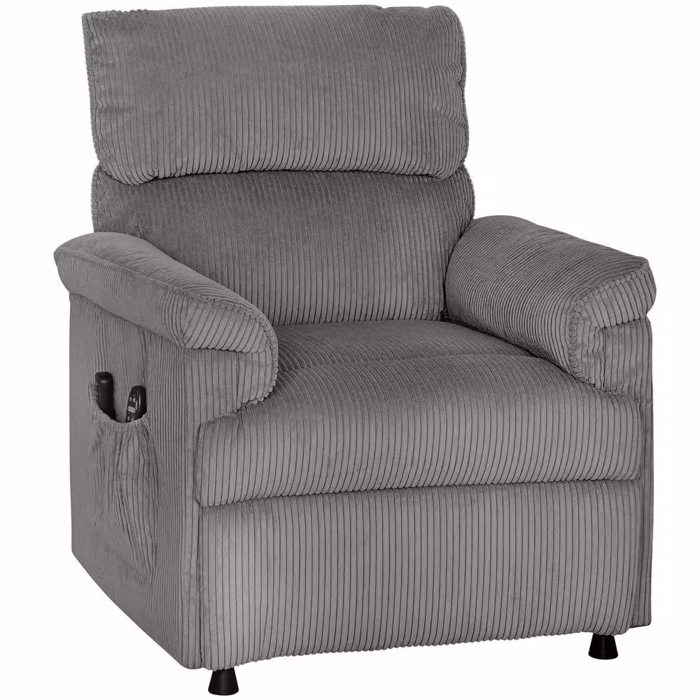 STILVORA Grey Recliner Armchair with Massage, Heat and USB Charging Port – 3