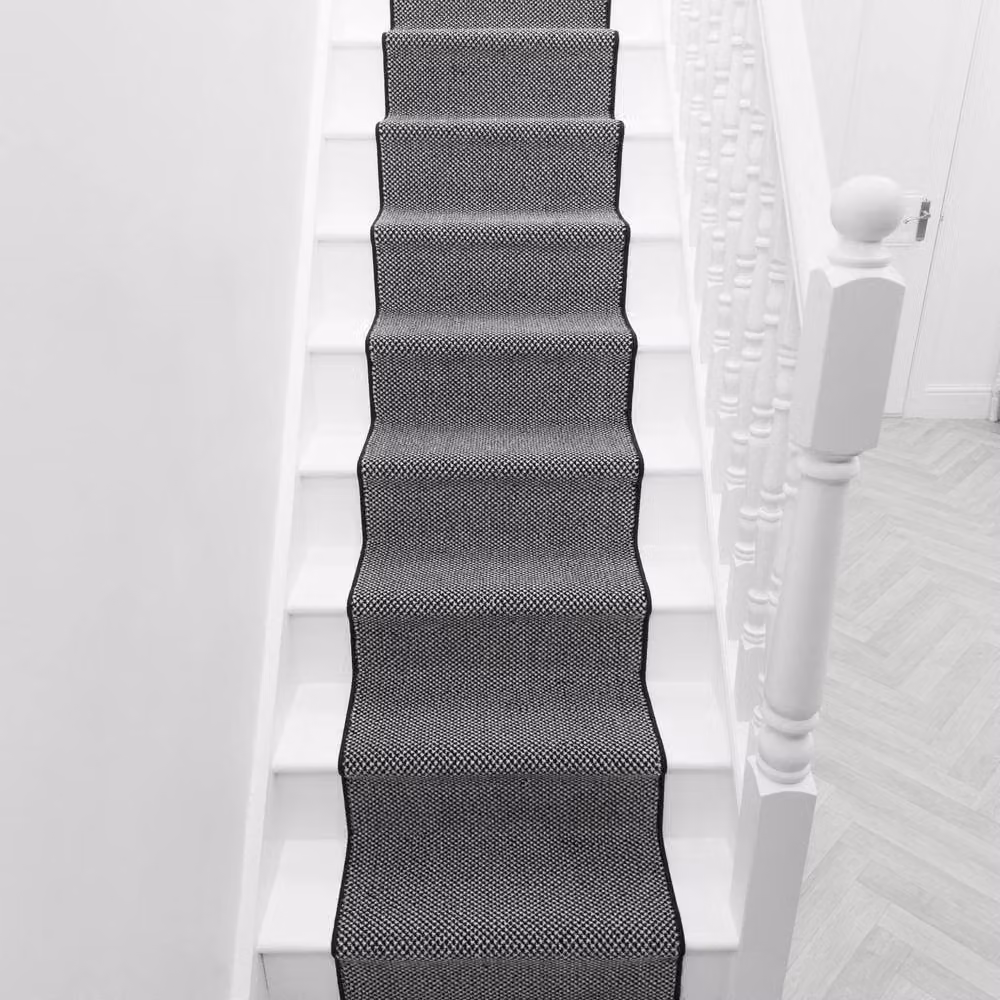 runrug Hazy Stair Runner Carpet in Black, W: 60 cm x L: 510 cm – 4