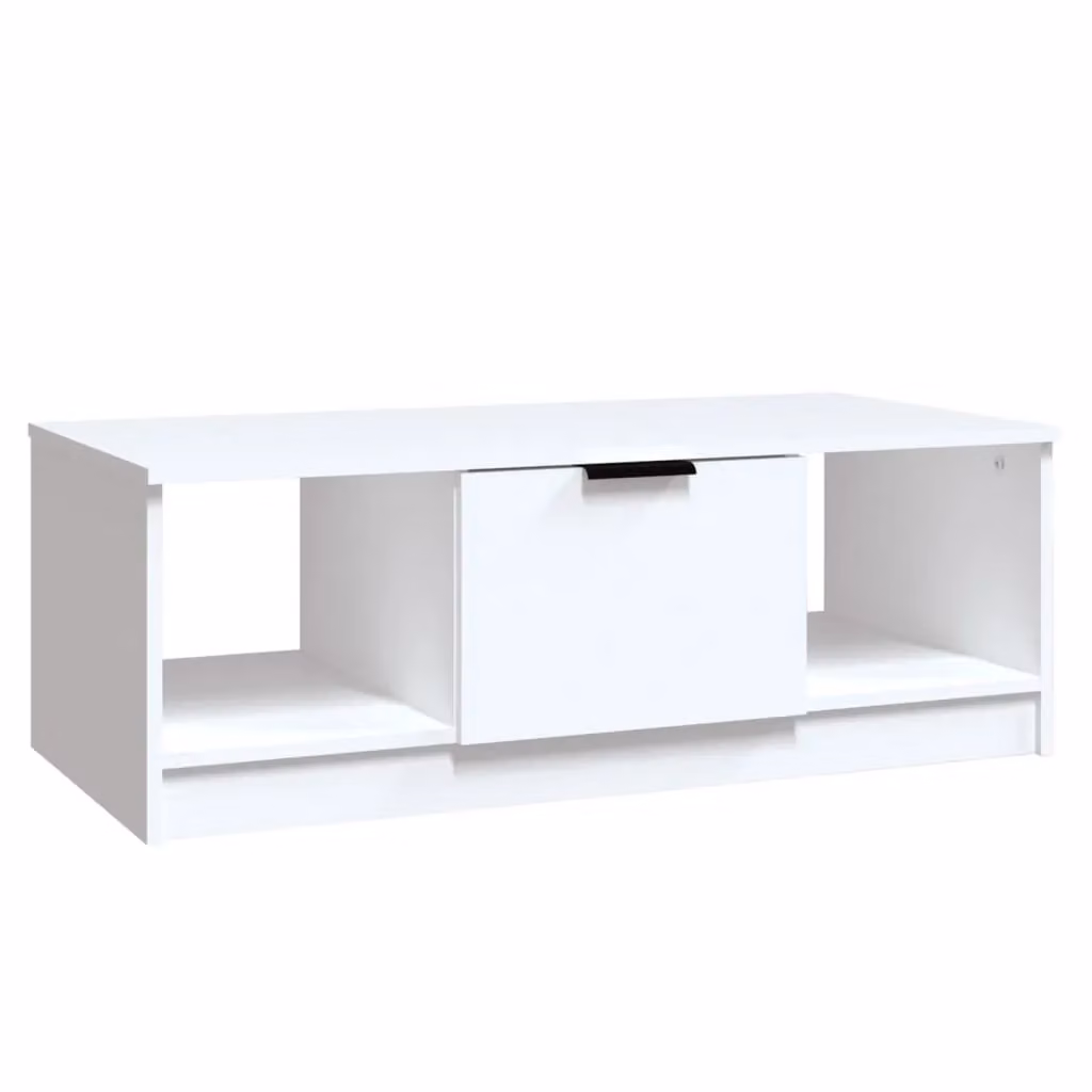 Berkfield Home White Rectangular Coffee Table in Engineered Wood, W: 102 cm, D: 50 cm, H: 36 cm – 2