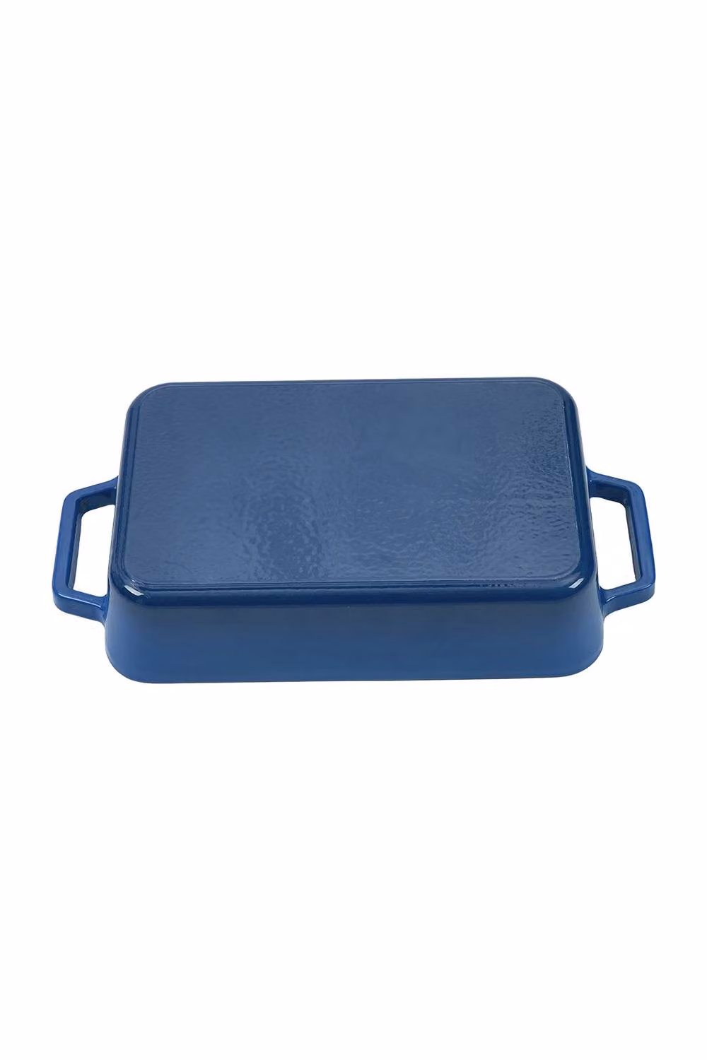 ExtraStar Enamelled Cast Iron Rectangular Casserole Dish with Handles in Blue – 8
