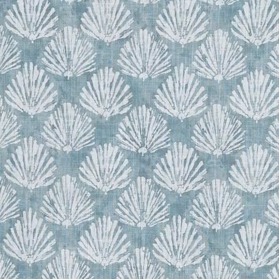 Prestigious Textiles Polperro Printed Fabric in Aqua Blue