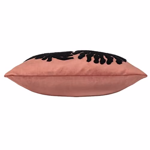 Riva Home Maldive Botanical Velvet Tufted Filled Cushion, Rustic Brown and Pink, W/D/H: 45 x 45 x 45 cm – 3