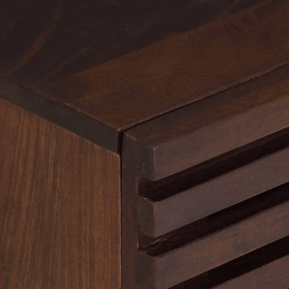 Berkfield Home Beautiful Set of 2 Solid Mango Wood Bedside Cabinets in Brown, W/D/H: 40 x 33 x 46 cm – 4