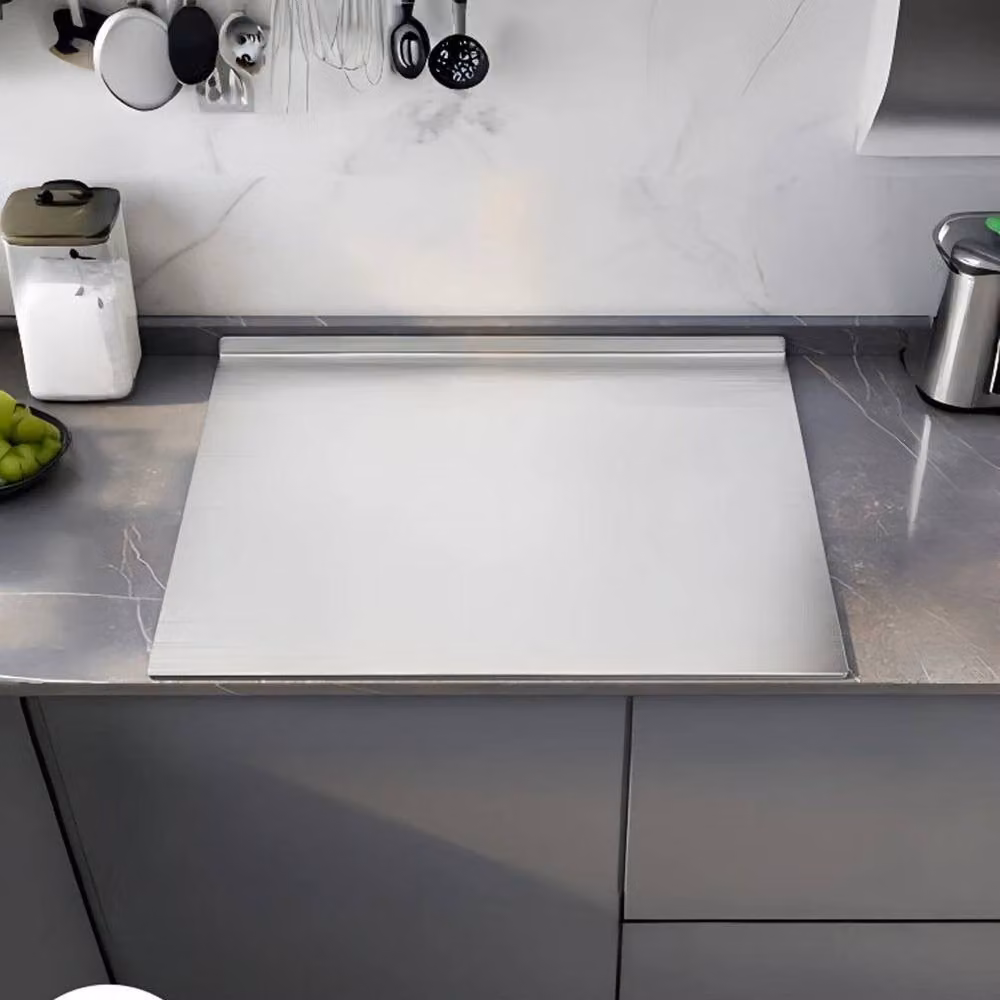 PAWNORA Extra Large Rectangular Stainless Steel Chopping Board in Silver – 3