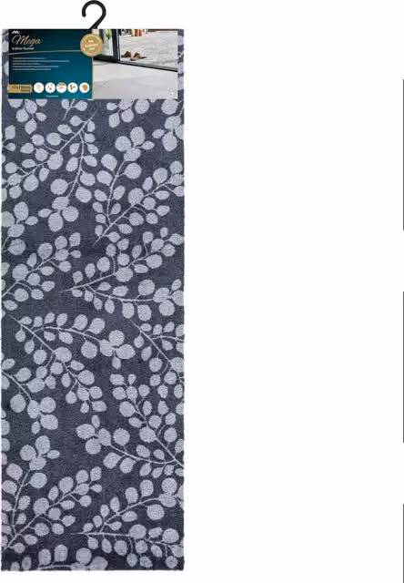 JVL Machine Washable Branches Entrance Mega Doormat, Grey