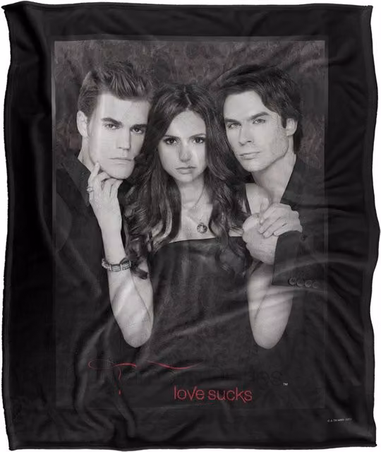 Warner Brothers The Vampire Diaries Silky Touch Super Soft Throw Blanket in White