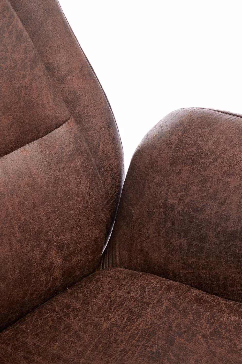 Living and Home Adjustable High Back Executive Office Chair with Armrests in Brown Synthetic Leather – 4