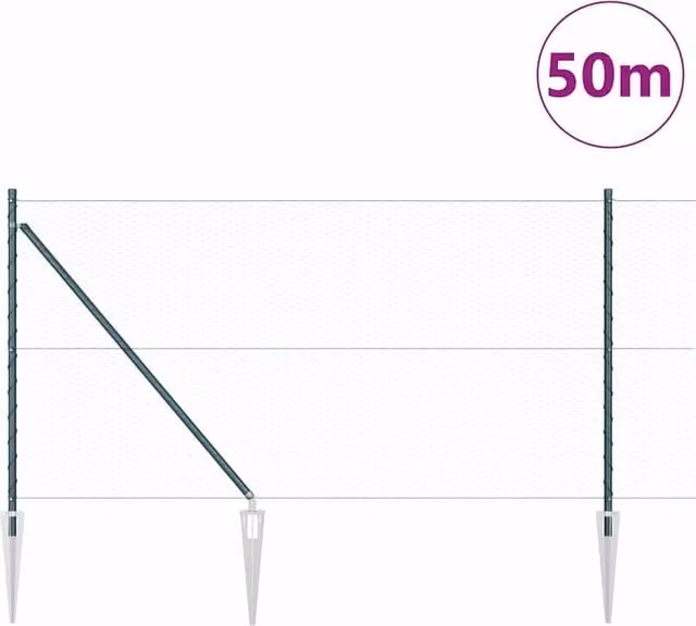 Berkfield Home Green Steel Hexagon Fence, 1 x 50 m