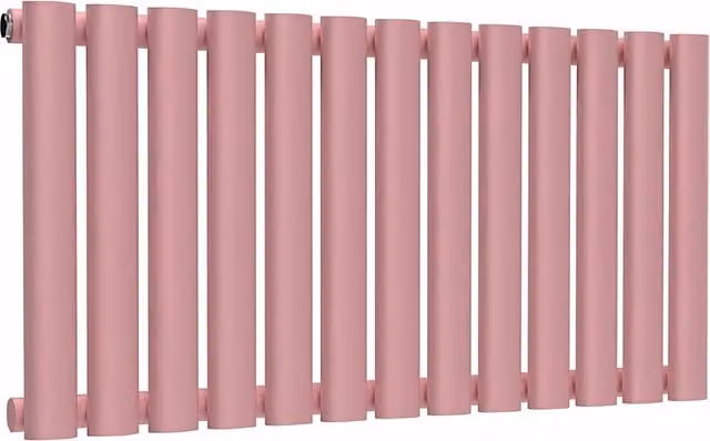 Lux Heat Oval Horizontal Steel Radiator in Pink, W: 78 cm, H: 40 cm