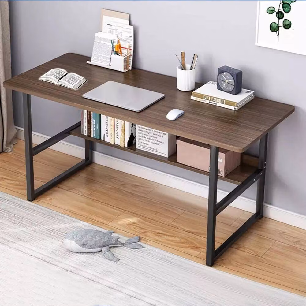 VOGREX Brown Home Office Computer Desk with Shelf and Industrial Design – 2