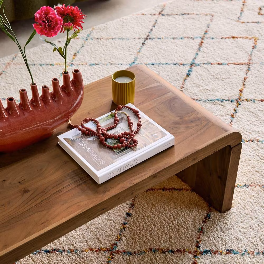 sweeek Rectangular Solid Acacia Wood Coffee Table in Dark Brown, W/D/H: 50 x 40 x 25 cm – 3