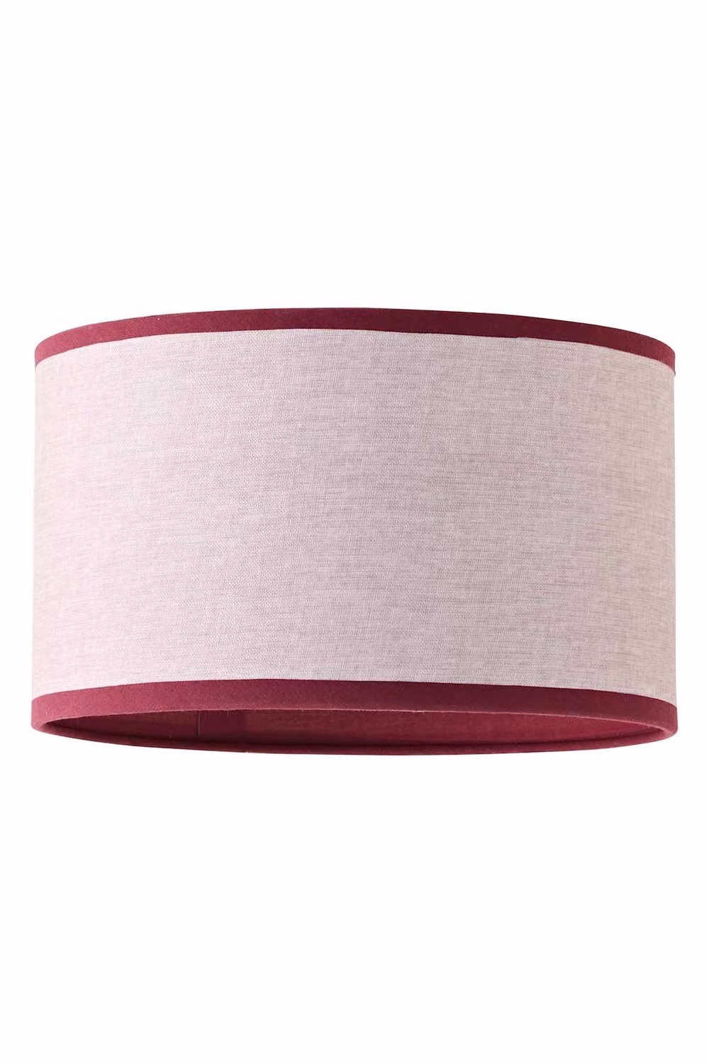ValueLights Kiara Small Pink Linen Woven Drum Easy Fit Ceiling Lamp Shade with Dark Pink Inner Trim – 3