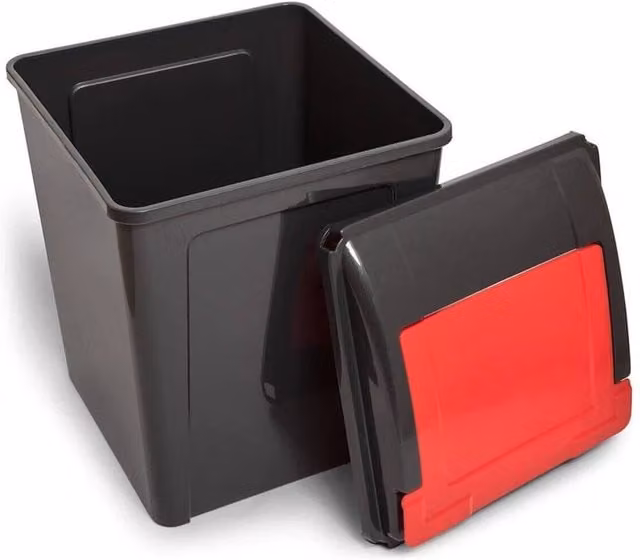 Nordara 50L Plastic Bin with Flip Lid in Dark Grey – 1