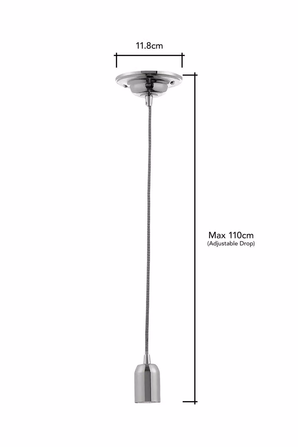 BHS Lighting Herringbone Industrial Cable Kit Pendant Ceiling Light in Silver – 2