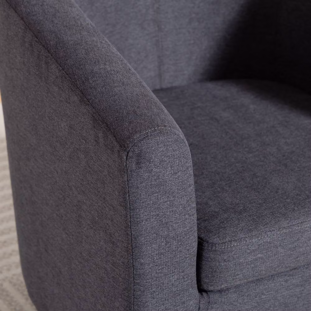 Artemis Home Beulah Grey Fabric Tub Accent Chair with Armrests and Solid Wood Frame – 2