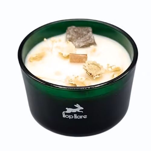 Ancient Wisdom Hop Hare KDMD Crystal Magic Flower Soy Wax Candle, The Lion, Orange, H 9 cm x W 5 cm x D 5 cm