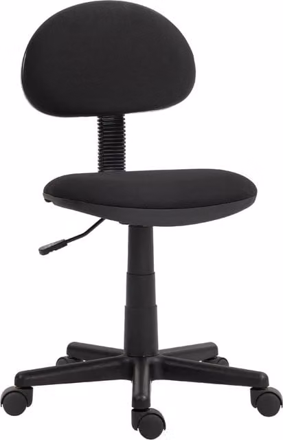 HOMCOM Black Armless Task Chair with Adjustable Height, Swivel Wheels and Fabric Seat, W/D/H: 40 x 120 x 40 cm – 1