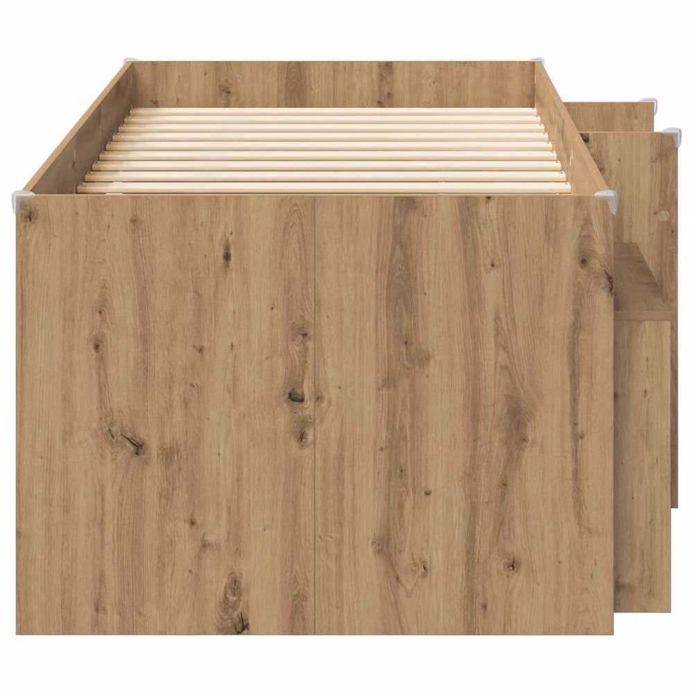 Berkfield Home Loft Bed Frame with Cabinet in Artisan Oak Brown Engineered Wood – 2