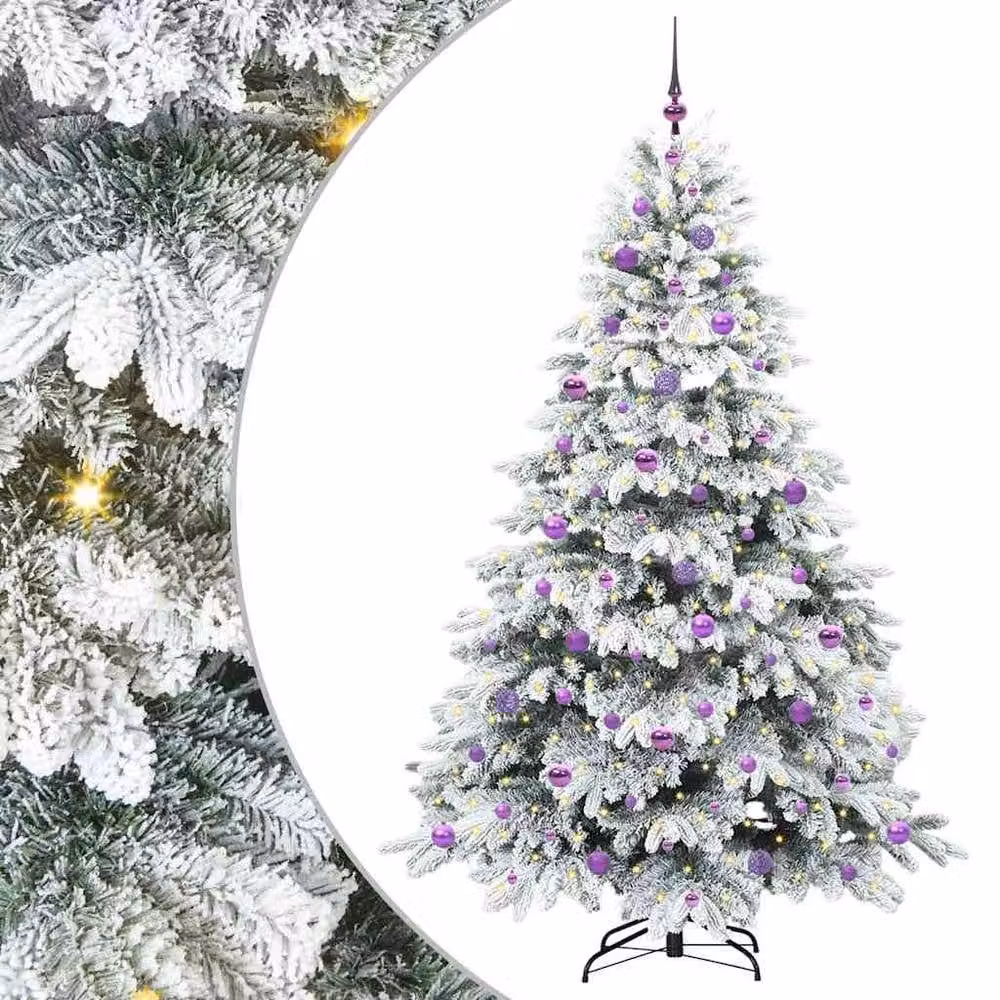 Berkfield Home Artificial Green Christmas Tree with 300 Warm White LEDs, Height: 210 cm – 2