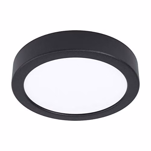 Loops Black Round Surface Mounted LED Wall and Ceiling Light, 160mm, 10.5W, 3000K Warm White – 1