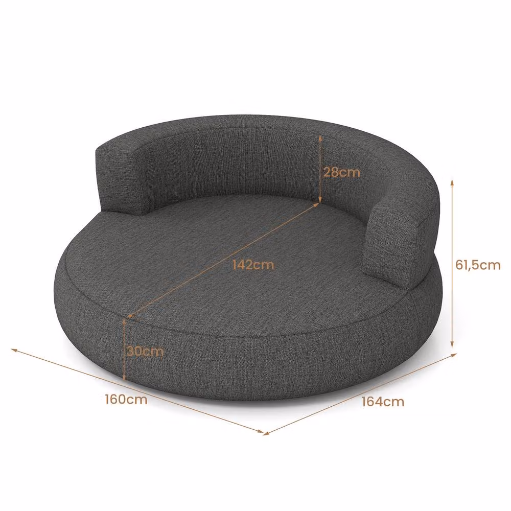 Costway Inflatable Air Sofa Lounger with Detachable Cover and Armrests, Grey – 2