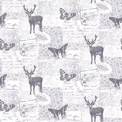 Galerie Nordic Elements Vintage Wildlife Animal Print Wallpaper, Grey, W: 53 cm, L: 10 m – 1