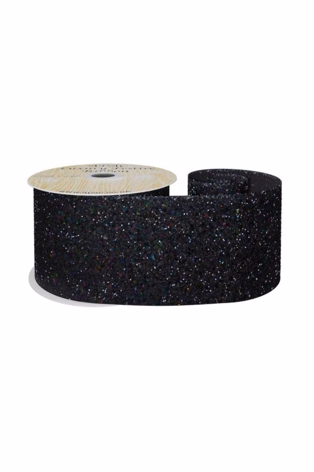 KDMD Black Glitter Wired Ribbon, Width: 6.3 cm, Length: 10 yds – 2