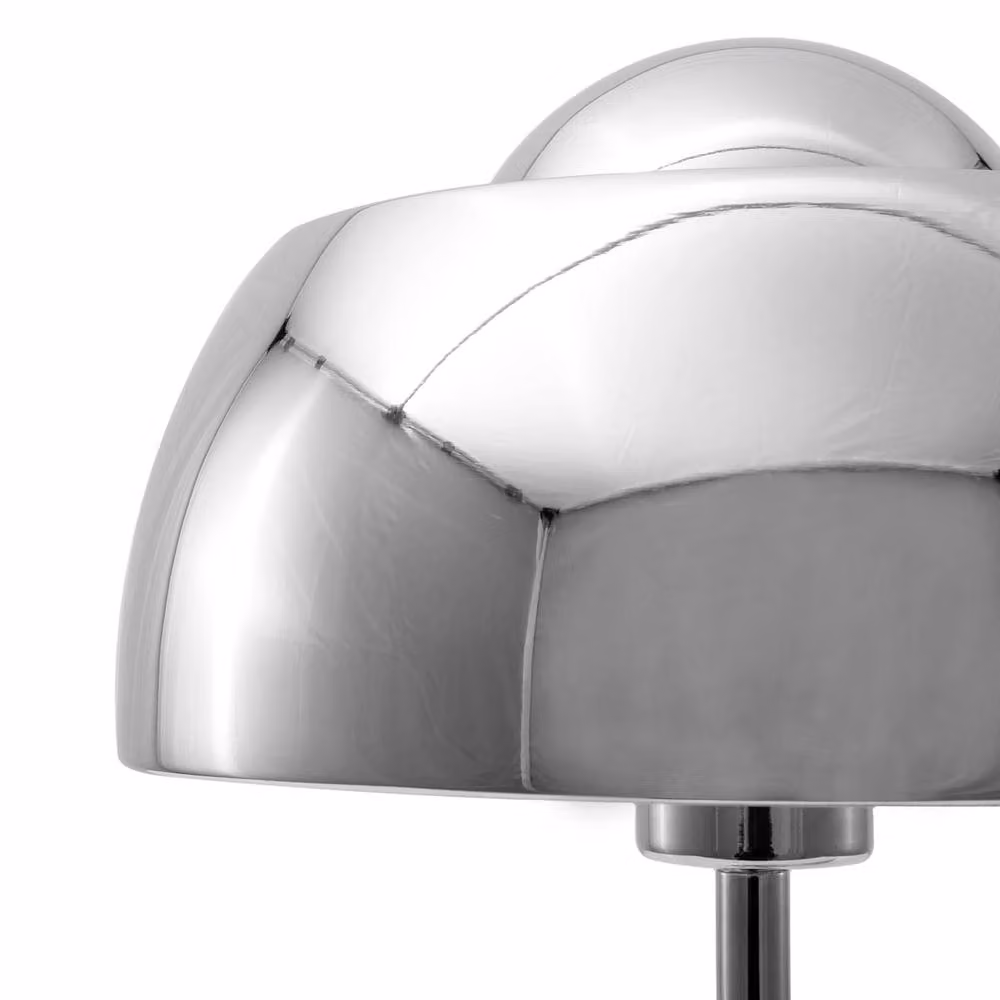 Wyld and Coco Silver Metal Table Lamp with Dome Shade – 3