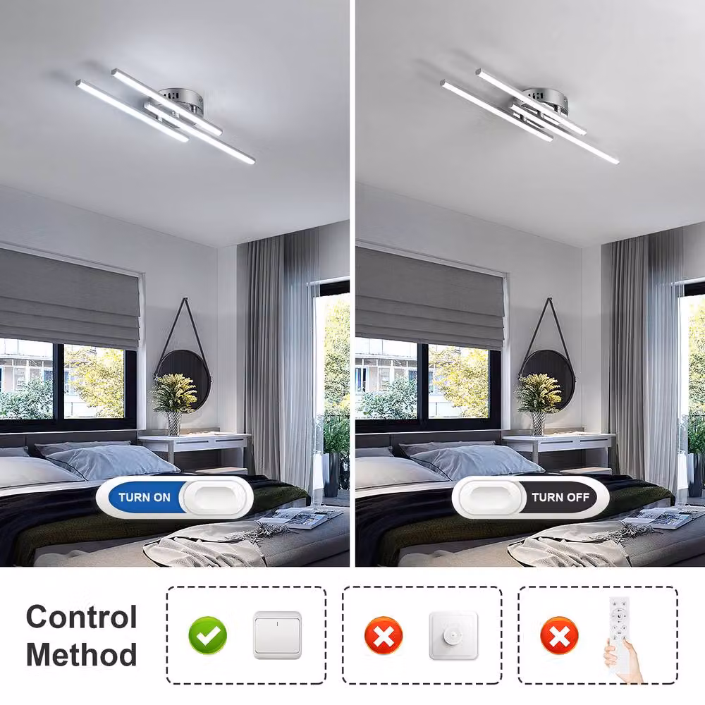 Pheashine 18W LED Linear Ceiling Light in Silver, 6500K Cool White – 3