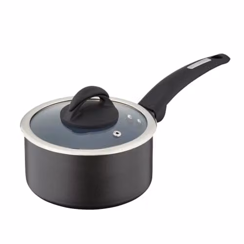 Tower Cerasure 20cm Saucepan with Ceramic Non-Stick Coating and Glass Lid, Grey