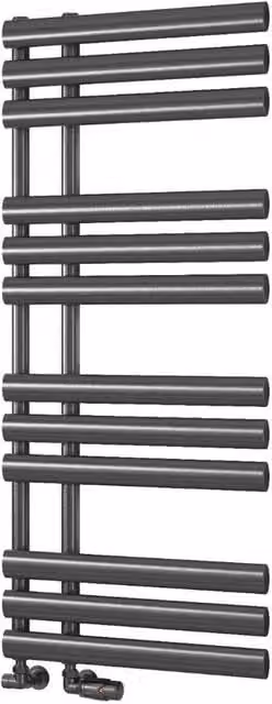 Bathroom Kingdom Chisa Gunmetal Grey Designer Flat Panel Steel Heated Towel Rail H 113 cm x W 50 cm