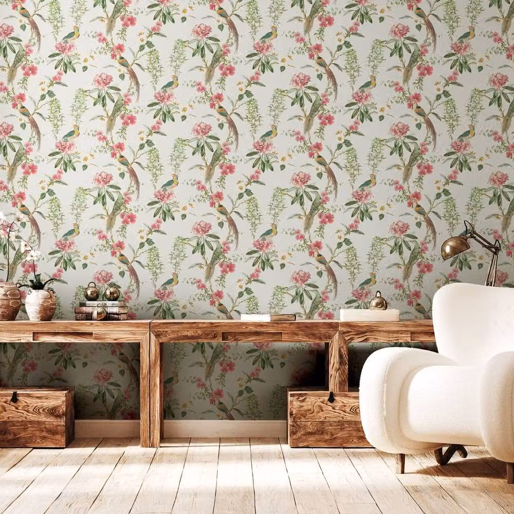 Arthouse Exotic Garden Botanical and Animal Floral Wallpaper in Pink – 2