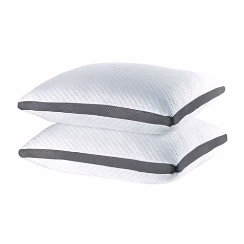 JAVA Wellness Cooling Memory Foam Pillow with Breathable Airflow Panels and Removable Machine Washable Cover, White, W: 55 cm x D: 43 cm – 2