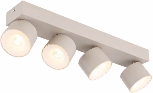 Netlighting Rae Ceiling Spotlight Bar in Beige with 4x Adjustable LED 3000K Warm White