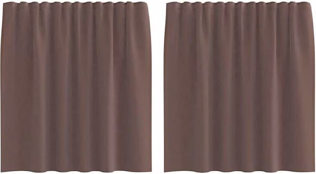 Berkfield Home Brown Voile Tab Top Curtains, 2 Pack