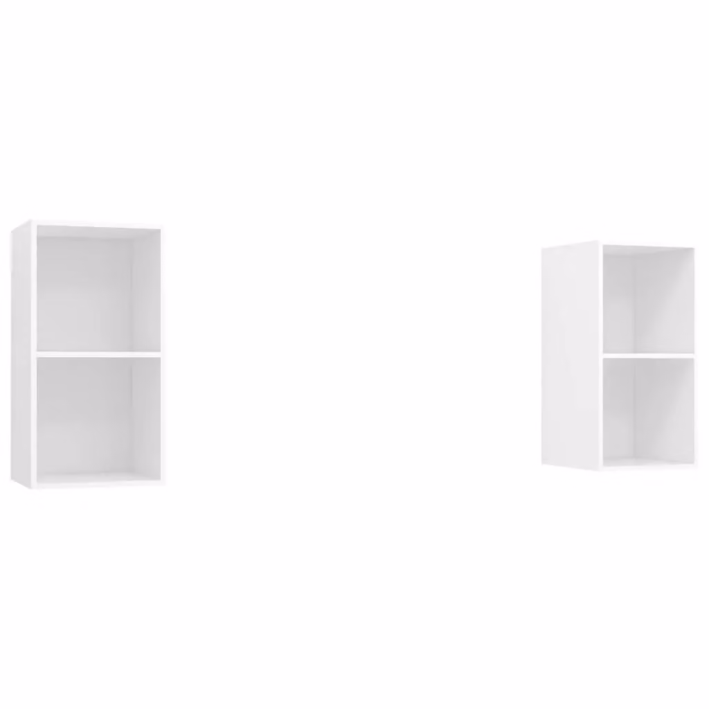 Berkfield Home Set of 2 Wall-mounted TV Cabinets in White Matt Engineered Wood – 2